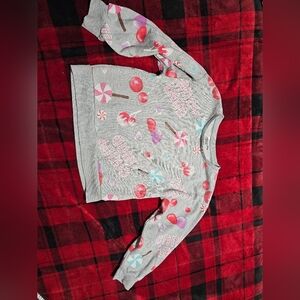 #923- girls candy land crop sweatshirt size large